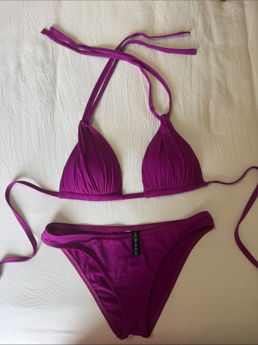 La Blanca Magenta Triangle Bikini Set